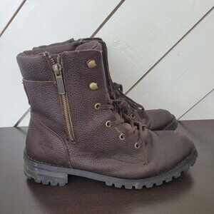 Harley-Davidson Mens 11M Leather Combat Boots Brown Lace up  JPT